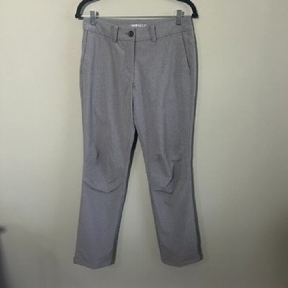 Women's Gray Straight-Leg Dress Pants